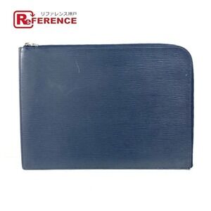 Louis Vuitton Epi Leather Pochette Jour Clutch Bag L Zipper Blue Marine